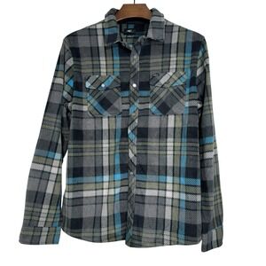 O'Neill NWT Mens Glacier Plaid Superfleece Standard Fit Snap Shirt Shacket Large